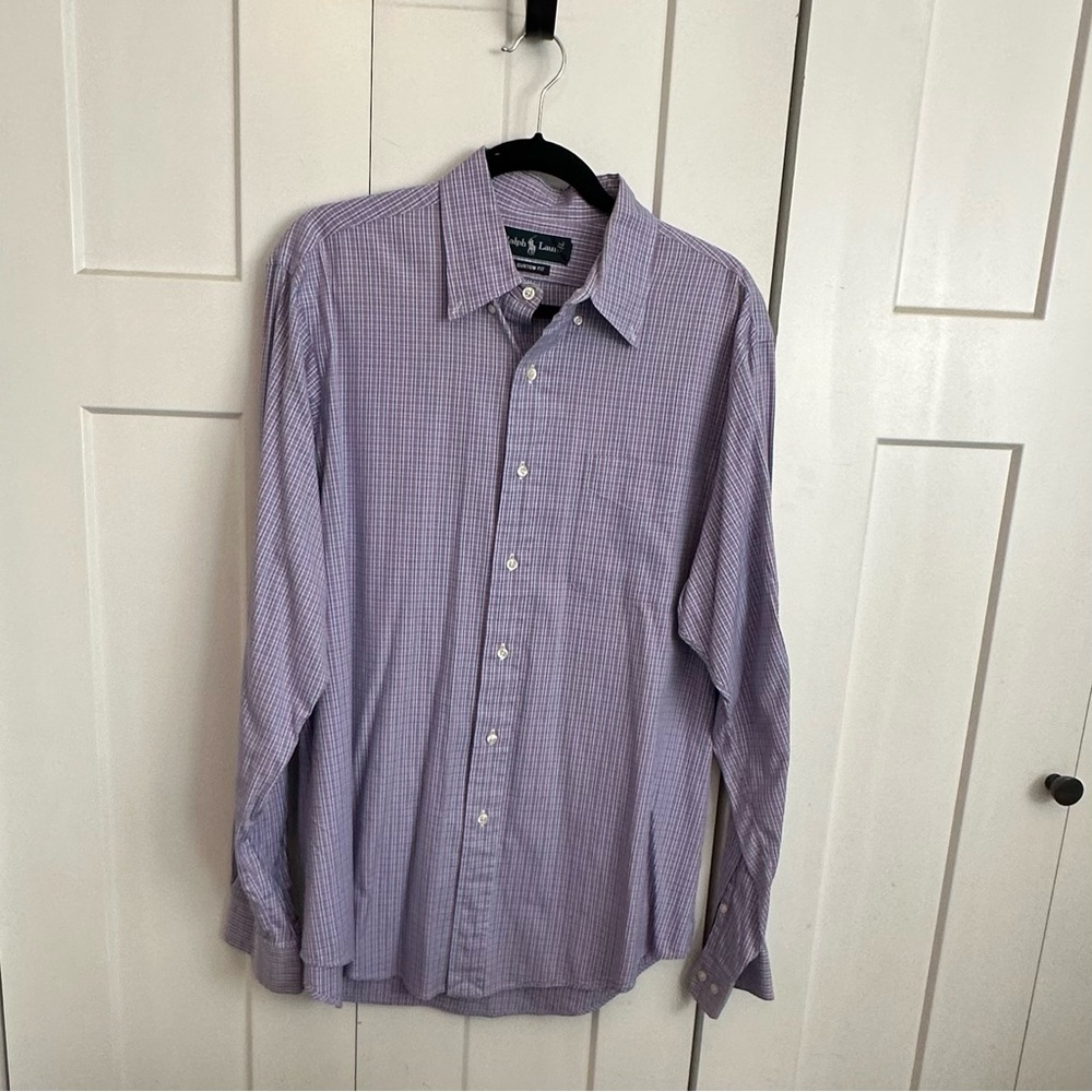 Ralph Lauren Men's Lavender/pink Checkered Shirt